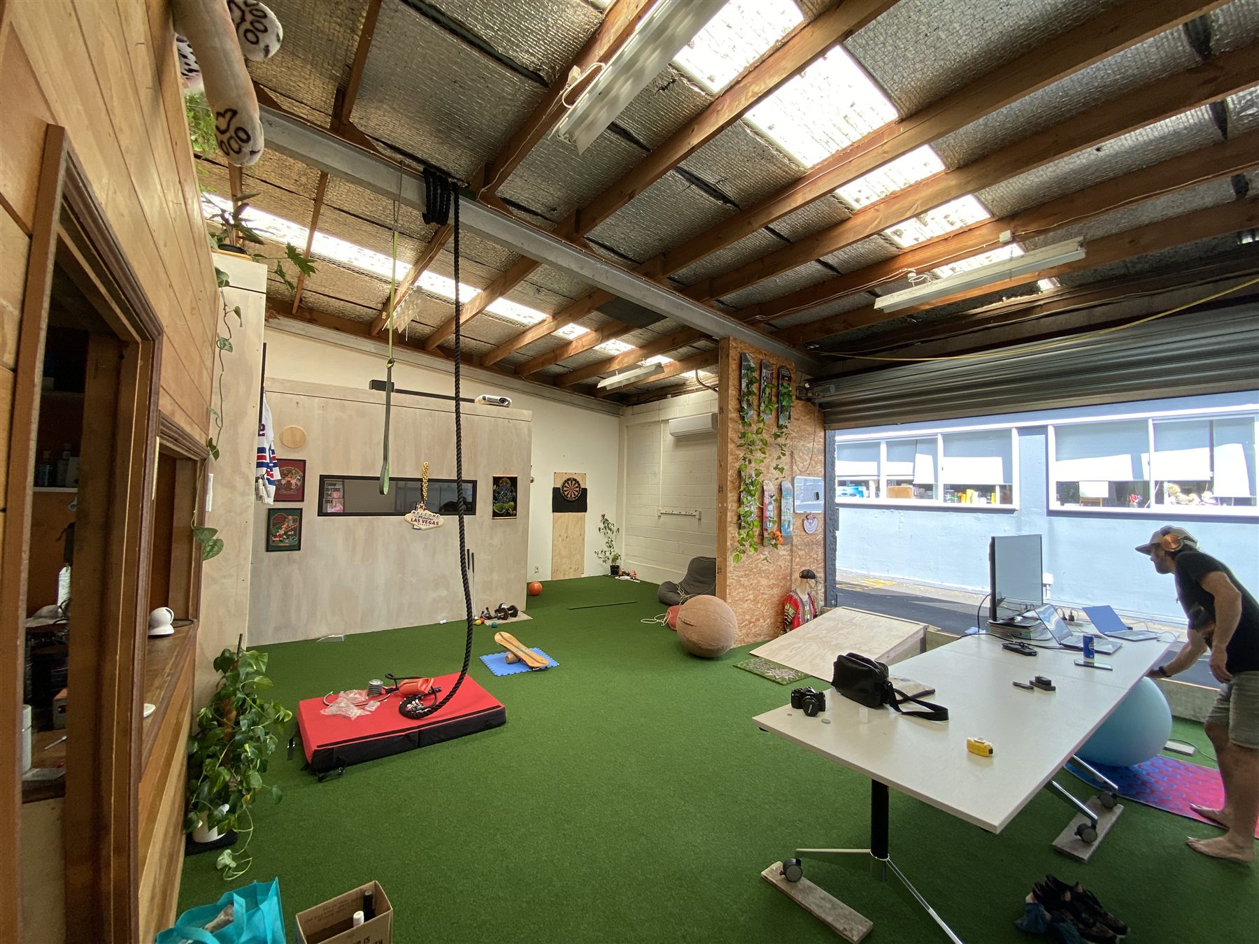Main room at Node Space Devonport set up for workshops and build sessions